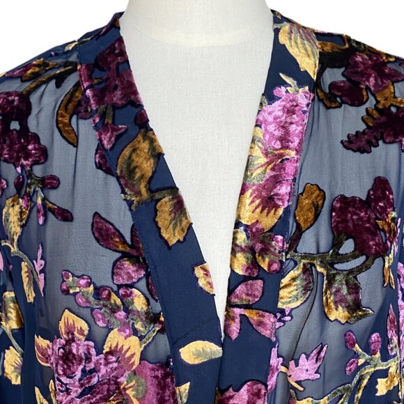 Catherines In-Vogue Velvet Burnout Kimono Festival Whimsigoth Dark Fairy-0X/1X - Picture 2 of 16